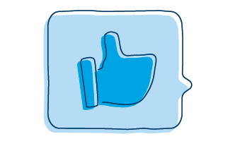 Illustration of a hand with thumbs up to say thank you for contacting HNAS.