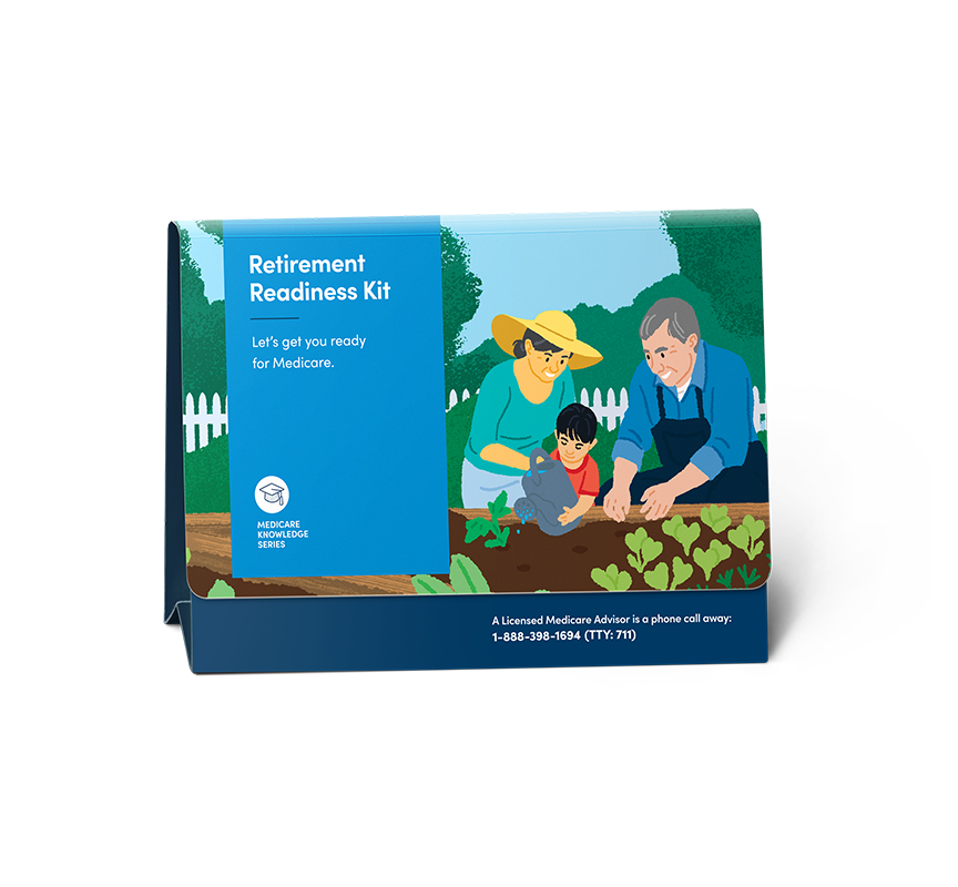 Retirement Readiness Kit booklet couple with kid in garden