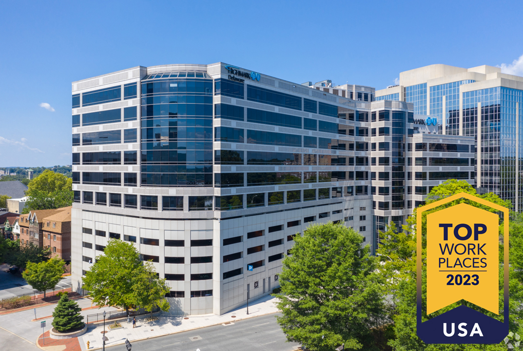 Photo of Highmark Delaware Building,  Corner displays a 2023 Top Workplace USA Badge