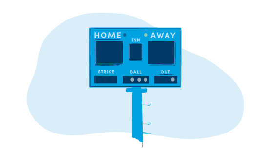 Drawing of blue scoreboard shows Highmark Ventures form has been submitted successfully- a home run