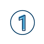 illustrated number one highlighted in blue
