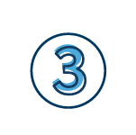 illustrated number three highlighted in blue